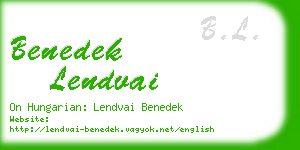 benedek lendvai business card